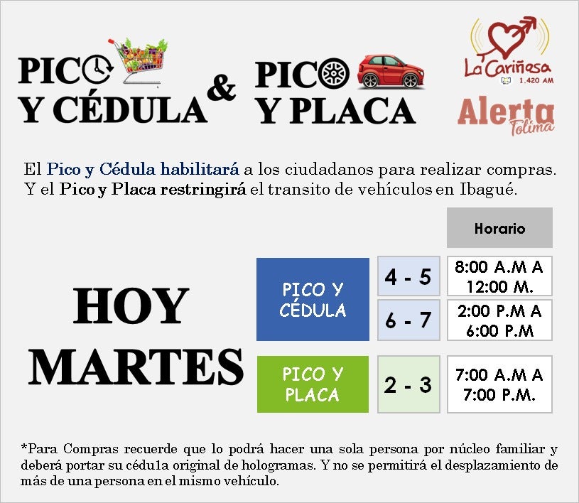 Pico y Cédula Ibagué