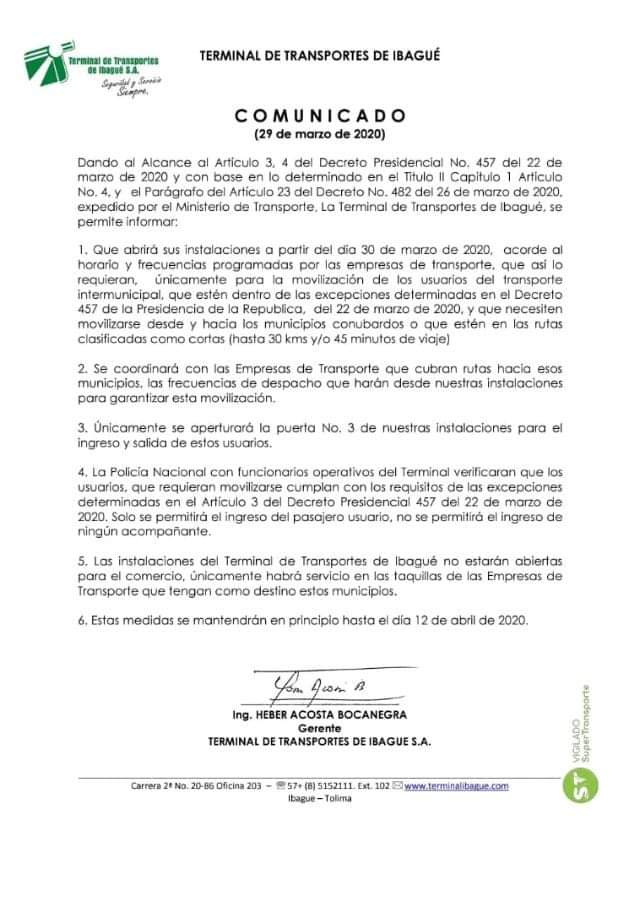 Comunicado Terminal de Transporte