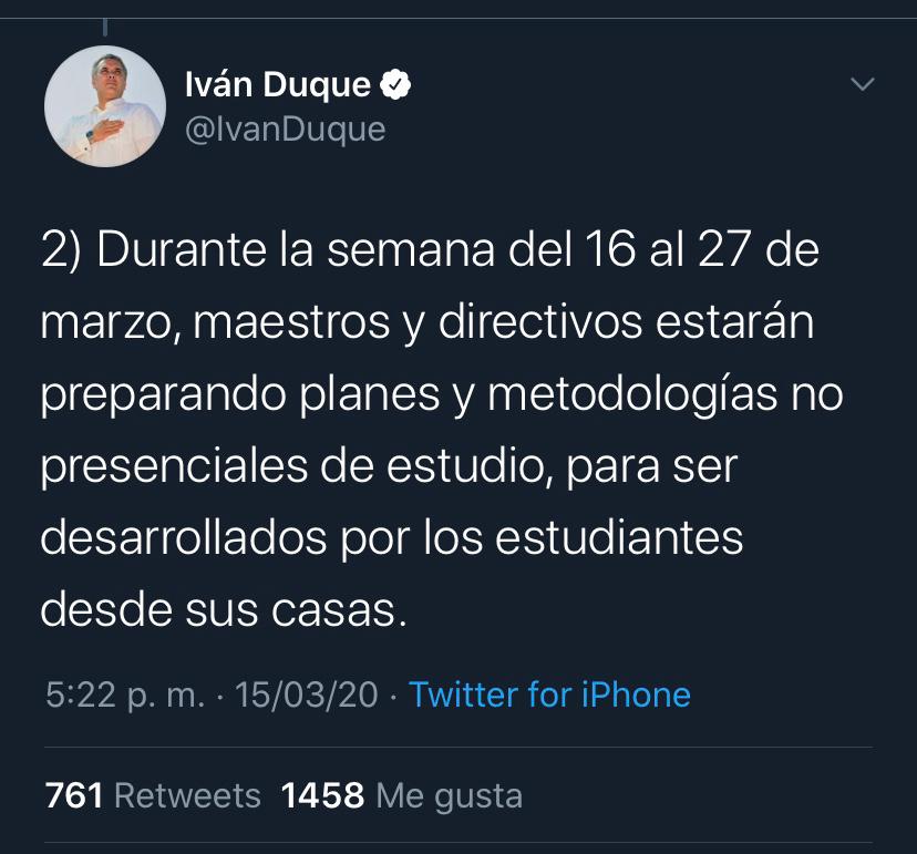 Nuevas medidas frente a la situación educativa en Colombia