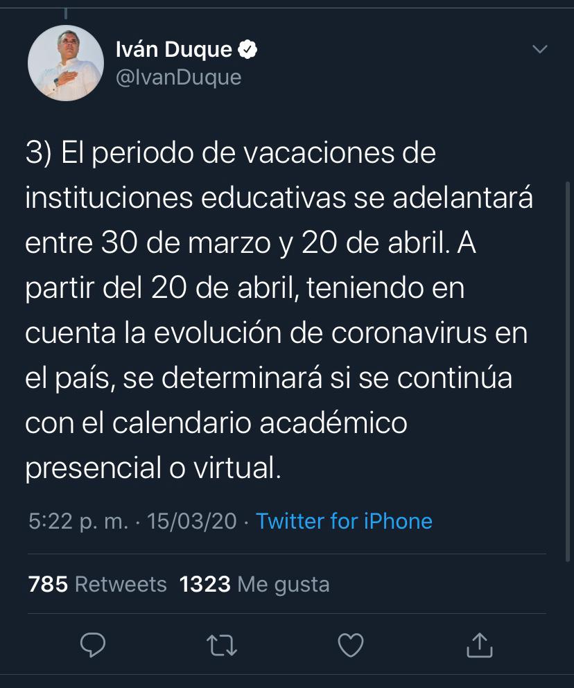 Nuevas medidas frente a la situación educativa en Colombia