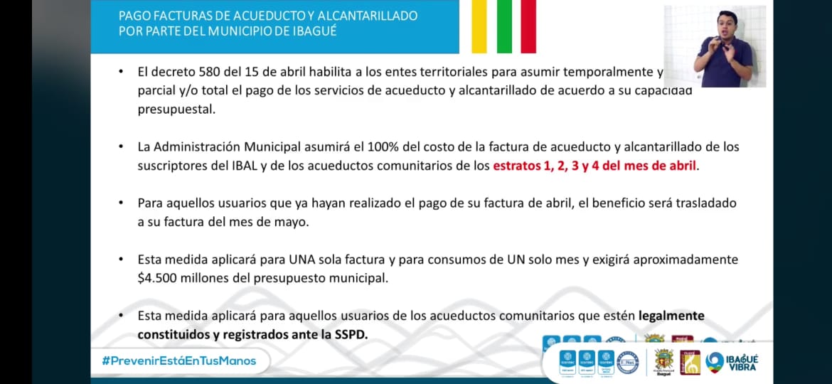 Alcaldía paga recibo de agua