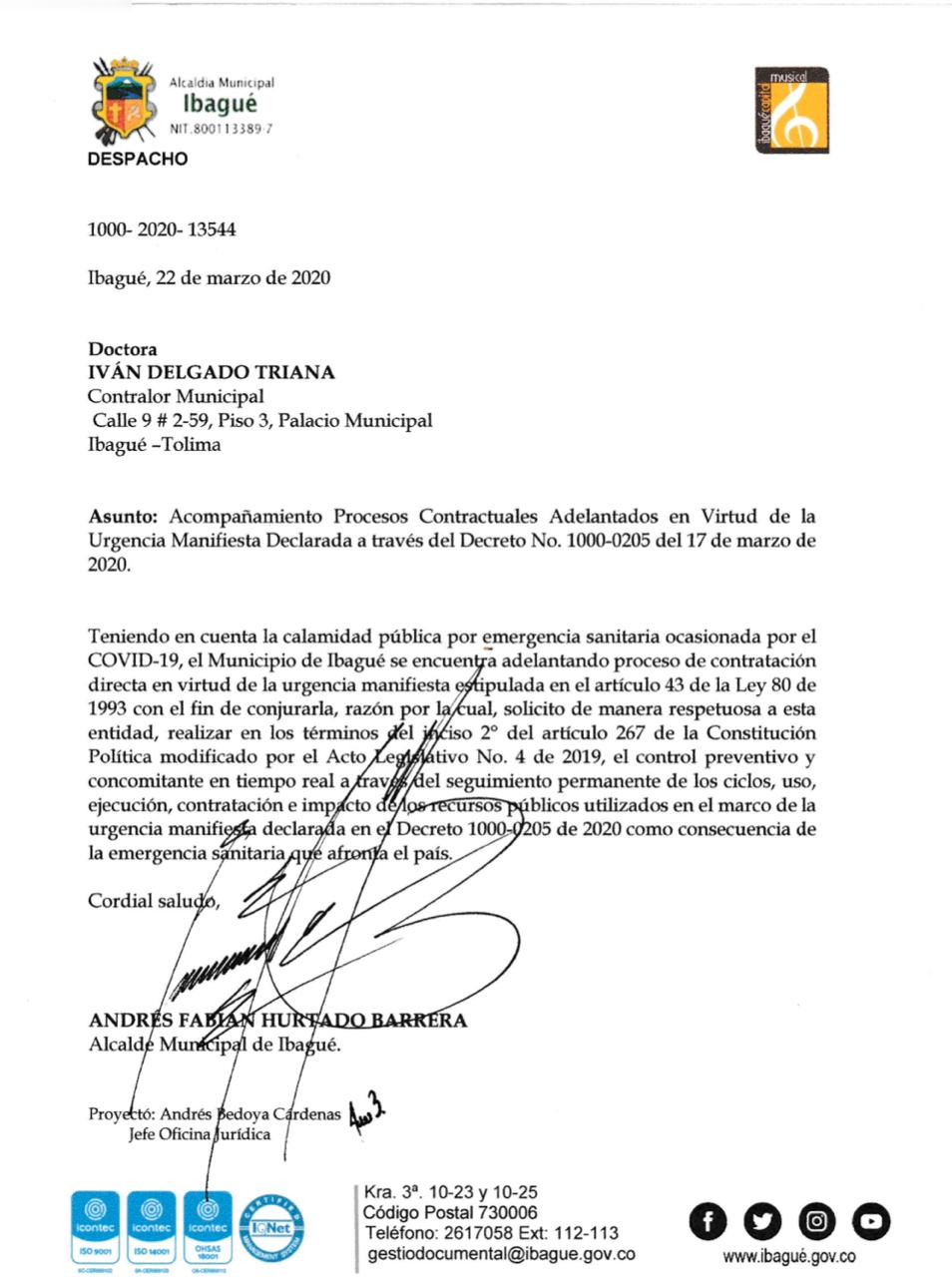 Solicitud entes de control