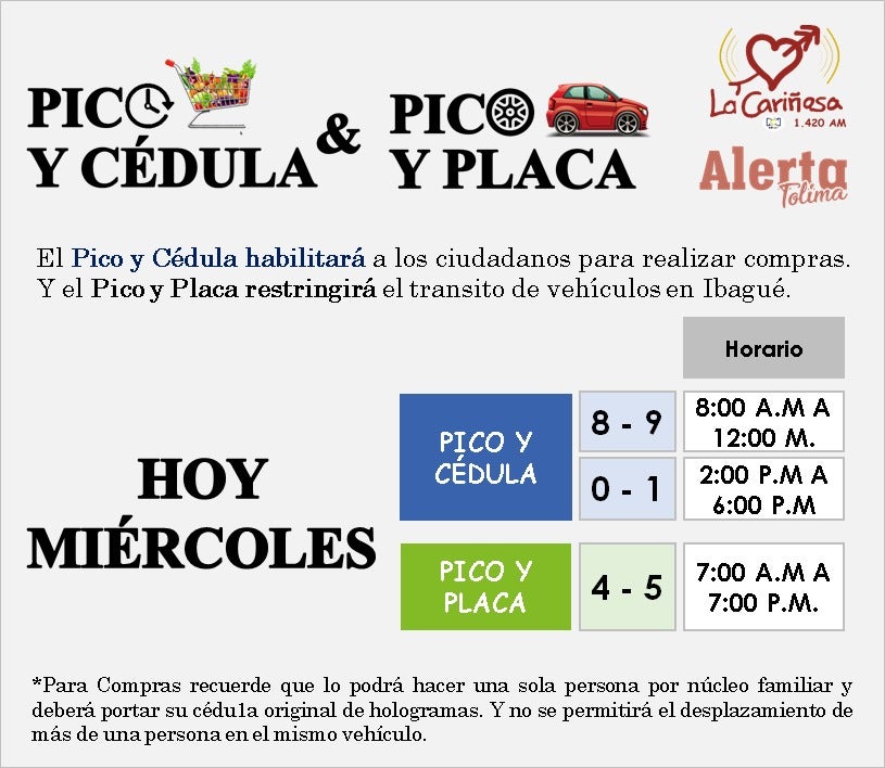 Pico y cédula Miércoles