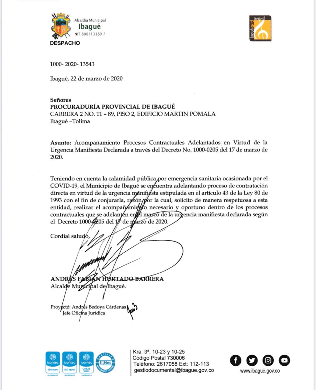 Solicitud entes de control