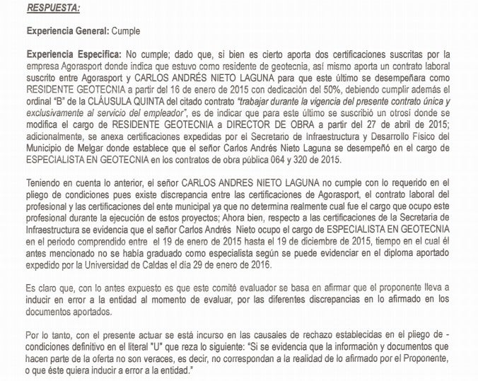 Respuesta observaciones Coliseo Mayor