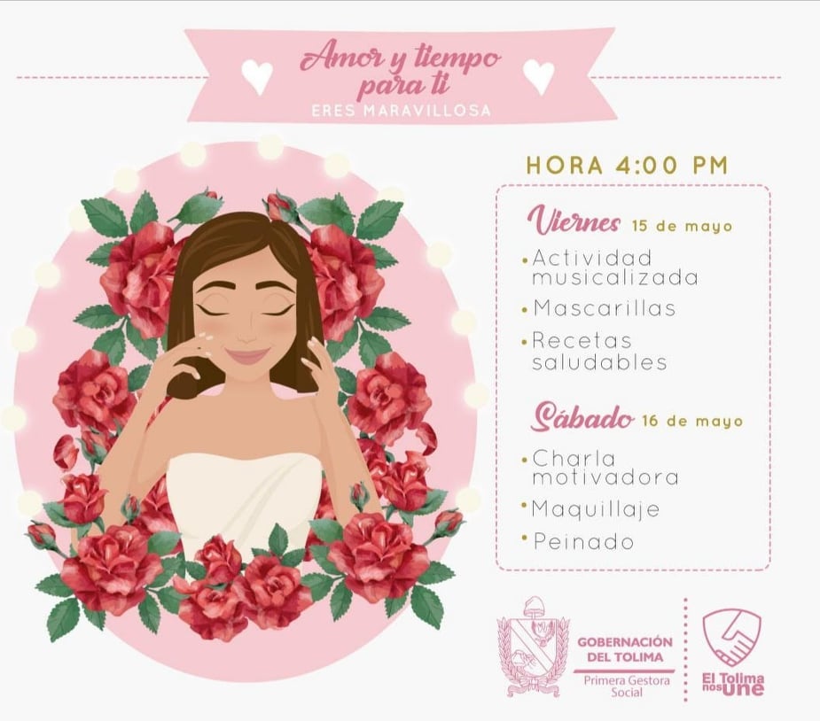 Las actividades se realizarán a las 4:00 de la tarde por el Facebook Live de la Gobernación del Tolima