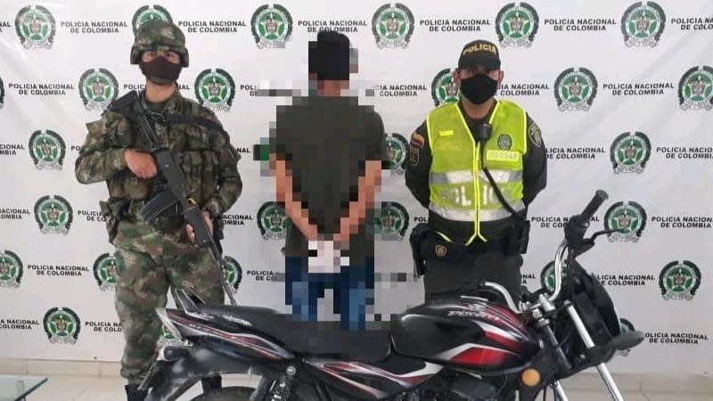 El capturado y motocicleta recuperada fueron dejados a disposición de la Fiscalía 61 local de Icononzo, por el delito de hurto