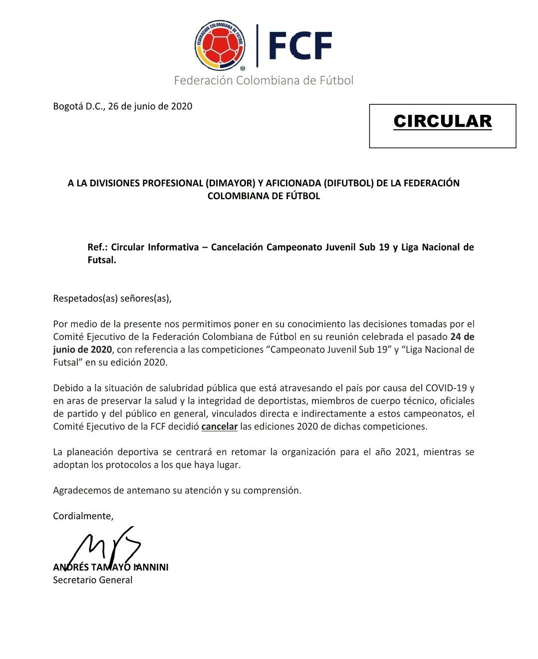 Preocupación por cancelación de la Liga Futsal 2020