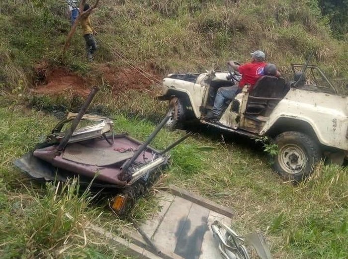 vehiculo accidentado en el sur del Tolima
