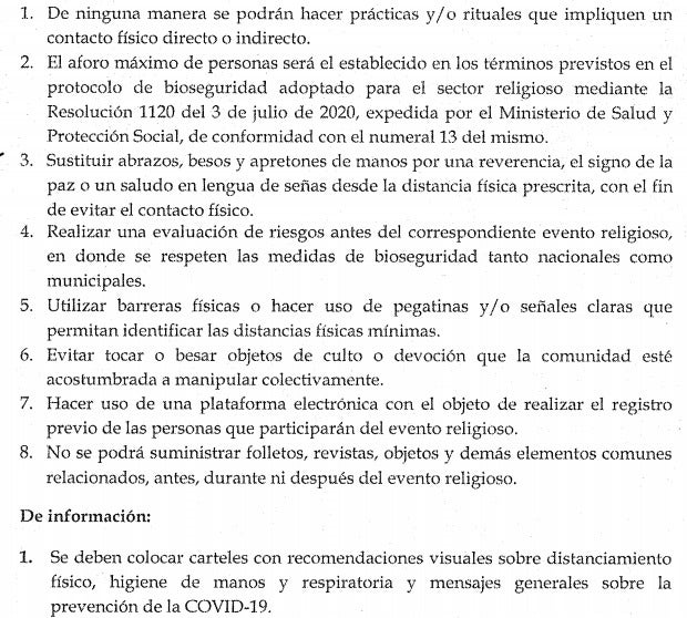 Distanciamiento en las Iglesias