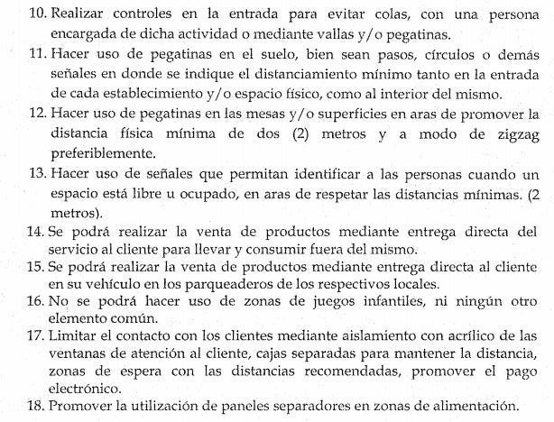 Distanciamiento físico en restaurantes 2