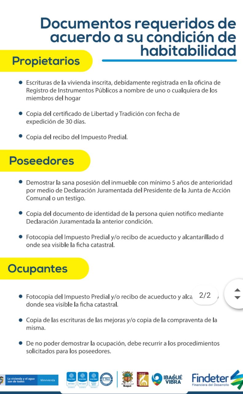 Postulación mejoramiento de vivienda