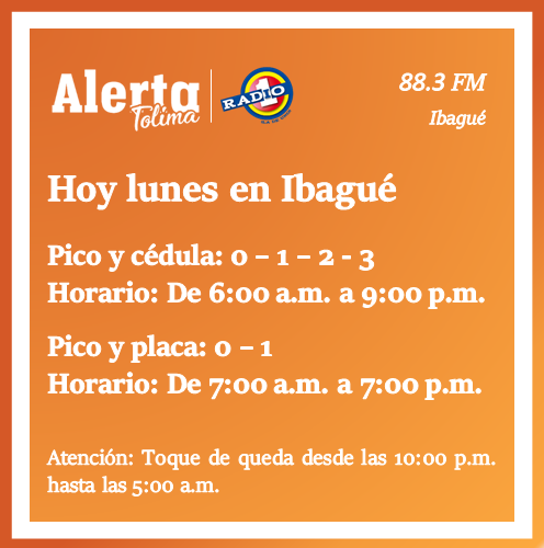 Pico y cédula lunes Ibagué