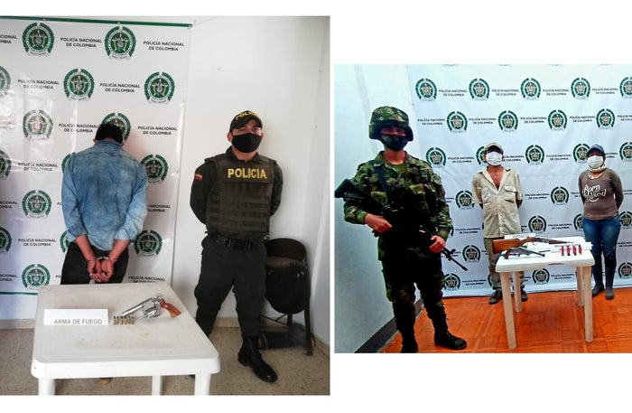 Detenidos por porte ilegal de armas en el Tolima
