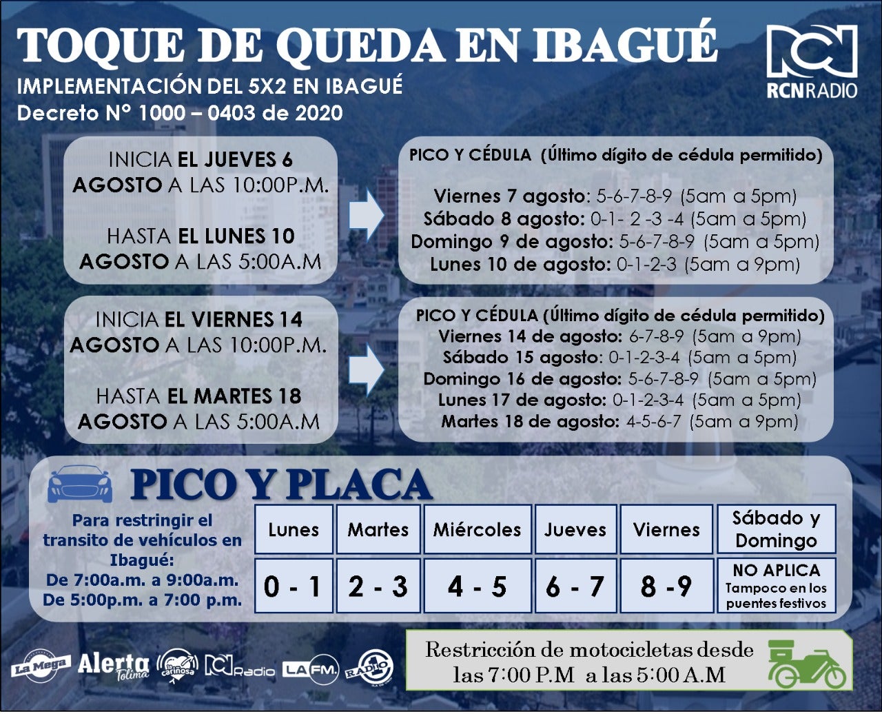 Pico y cédula en Ibagué