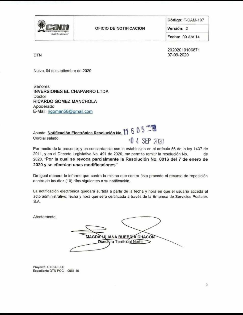 Revocan permiso de ocupación del cauce en el humedal El Chaparro