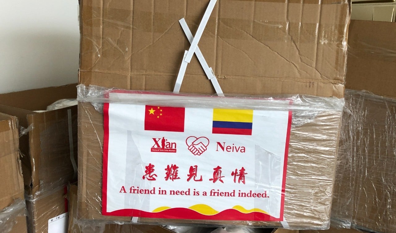 Llegaron desde China los elementos de bioseguridad donados para Neiva