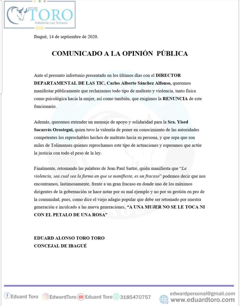 Caso de violencia física