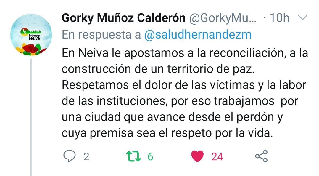 ‘En Neiva le apostamos a la reconciliación’: Alcalde Gorky Muñoz Calderón