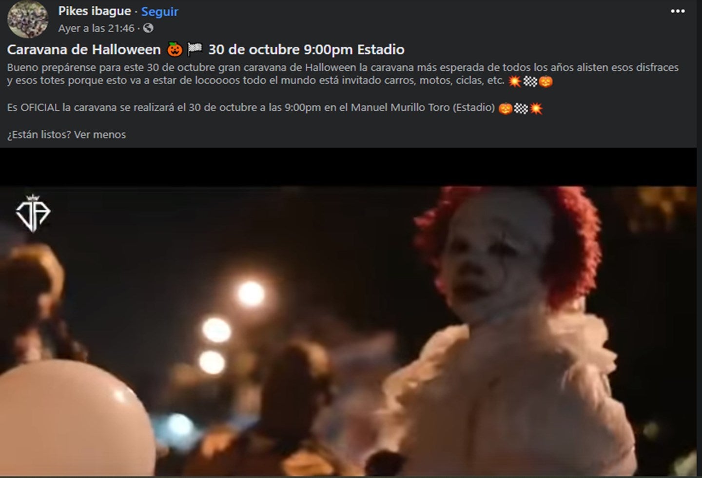 Caravana Ibagué noche de brujas