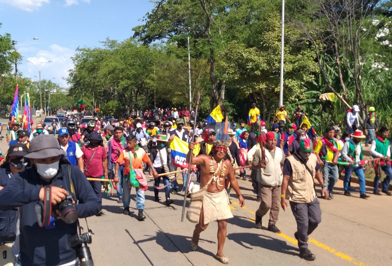 Minga indígena en su paso por Cali