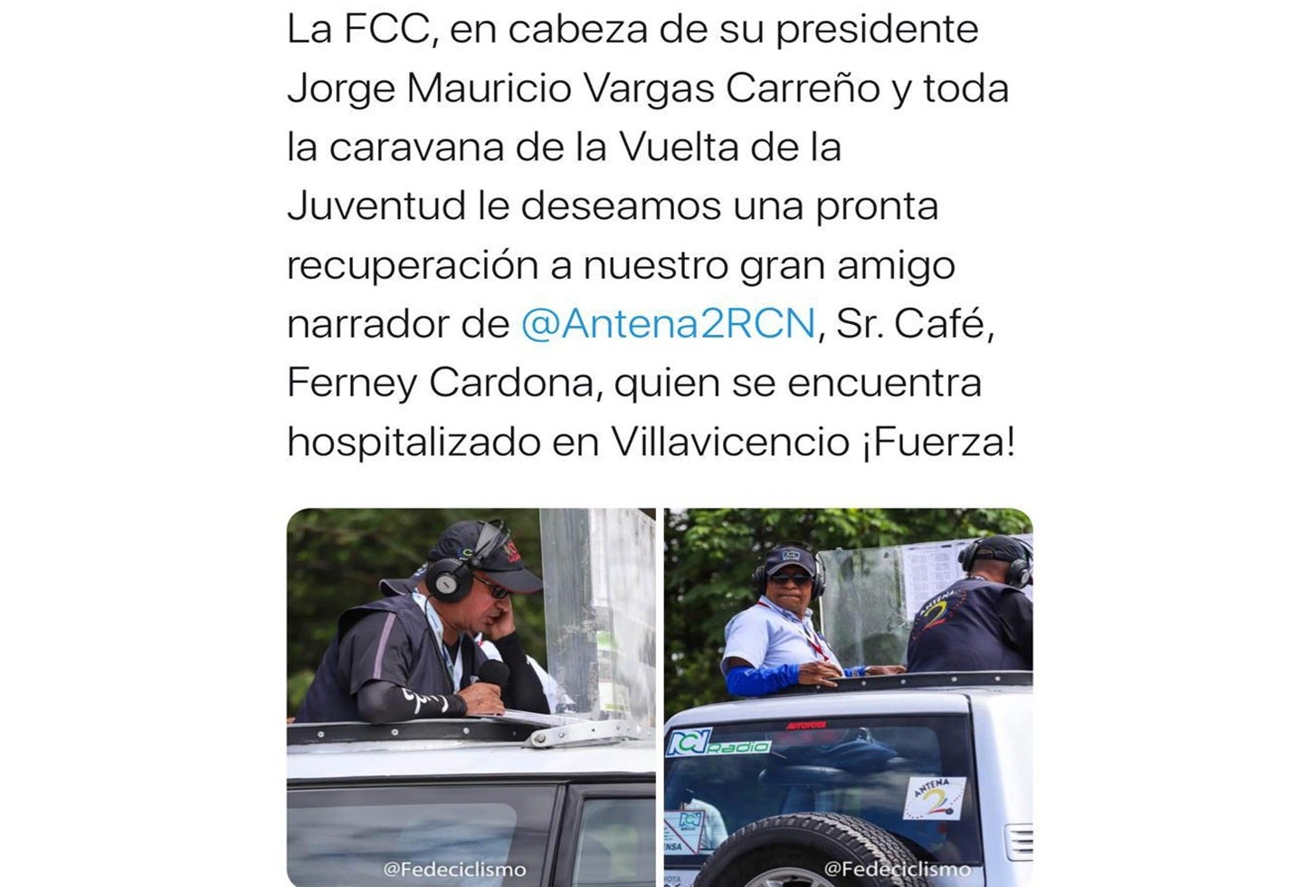 El director de la Cariñosa Calarcá sufrió un preinfarto