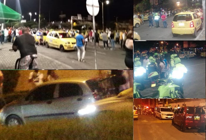 taxis pelean con uber en Ibagué