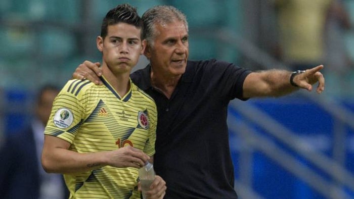 Carlos Queiroz y James - Selección Colombia