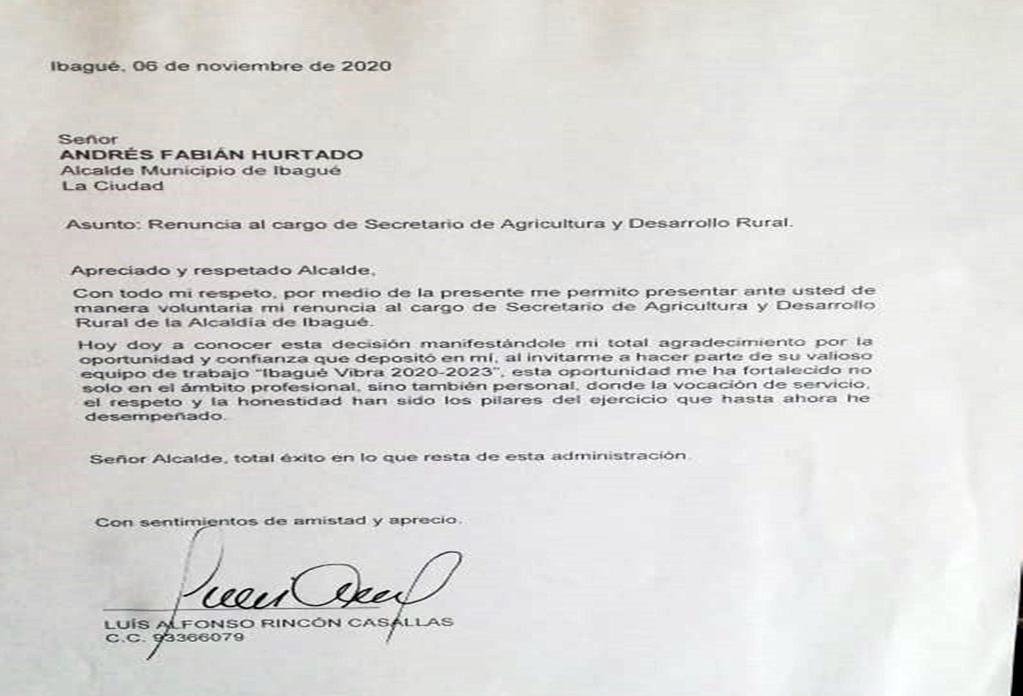 Alfonso Rincon Salida