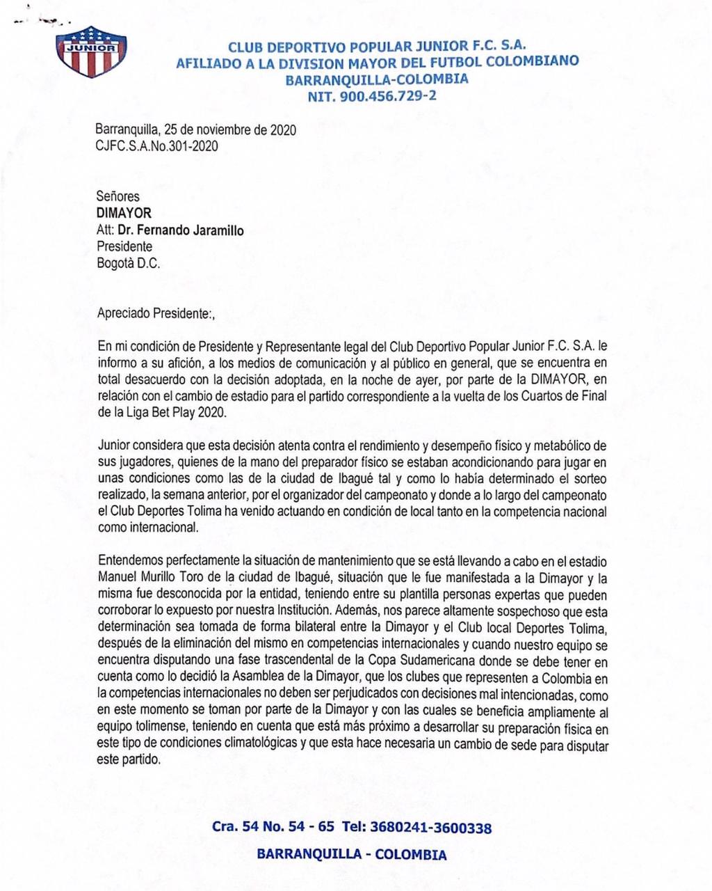 Comunicado prensa junior