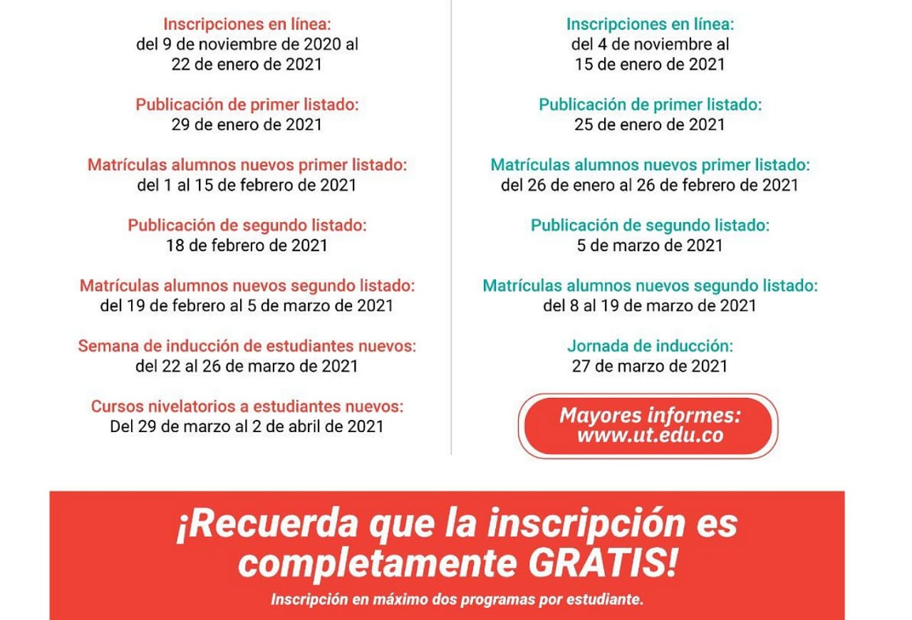 Inscripciones gratis Universidad del Tolima