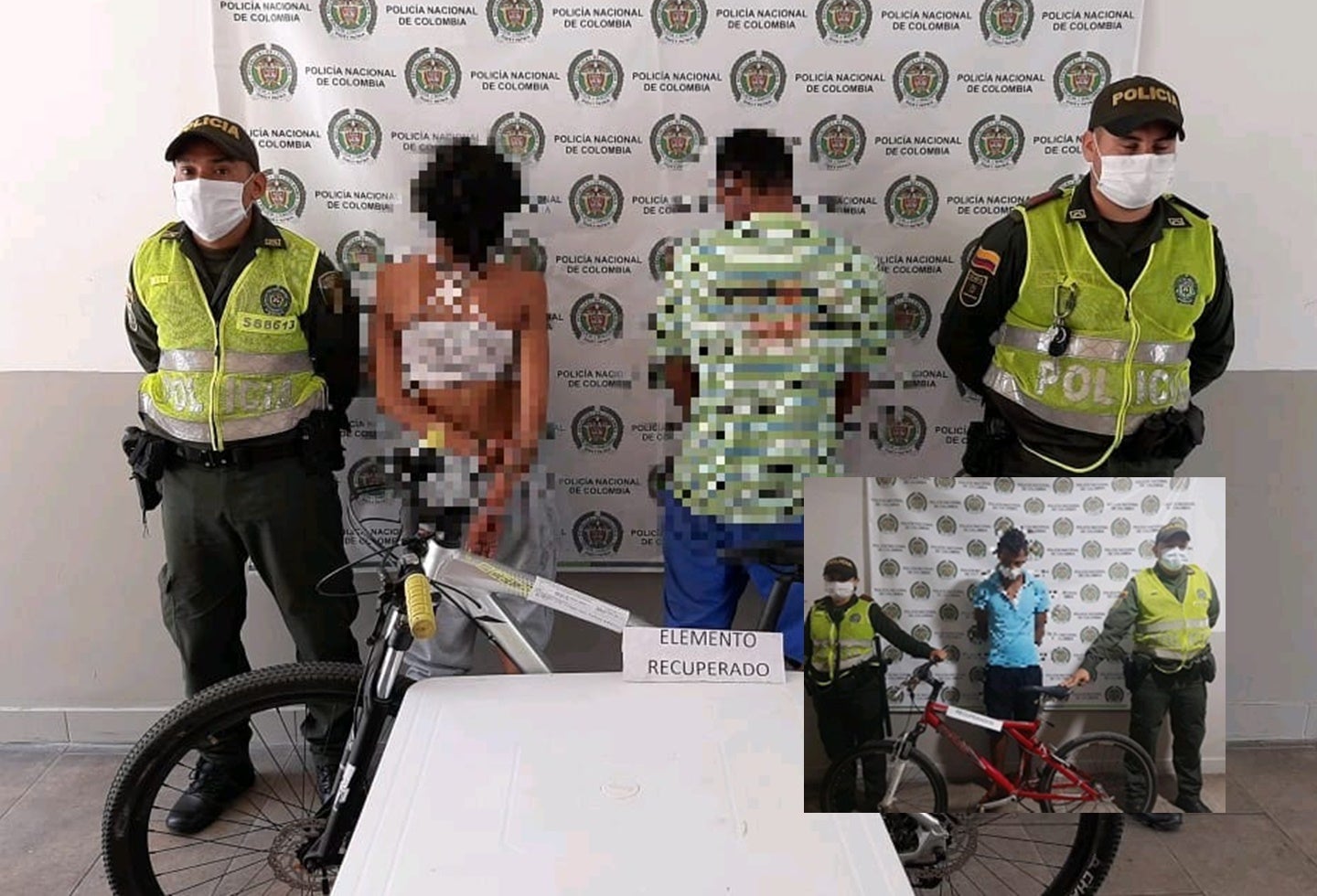 Capturaron tres personas y se recuperaron tres bicicletas hurtadas en El Espinal