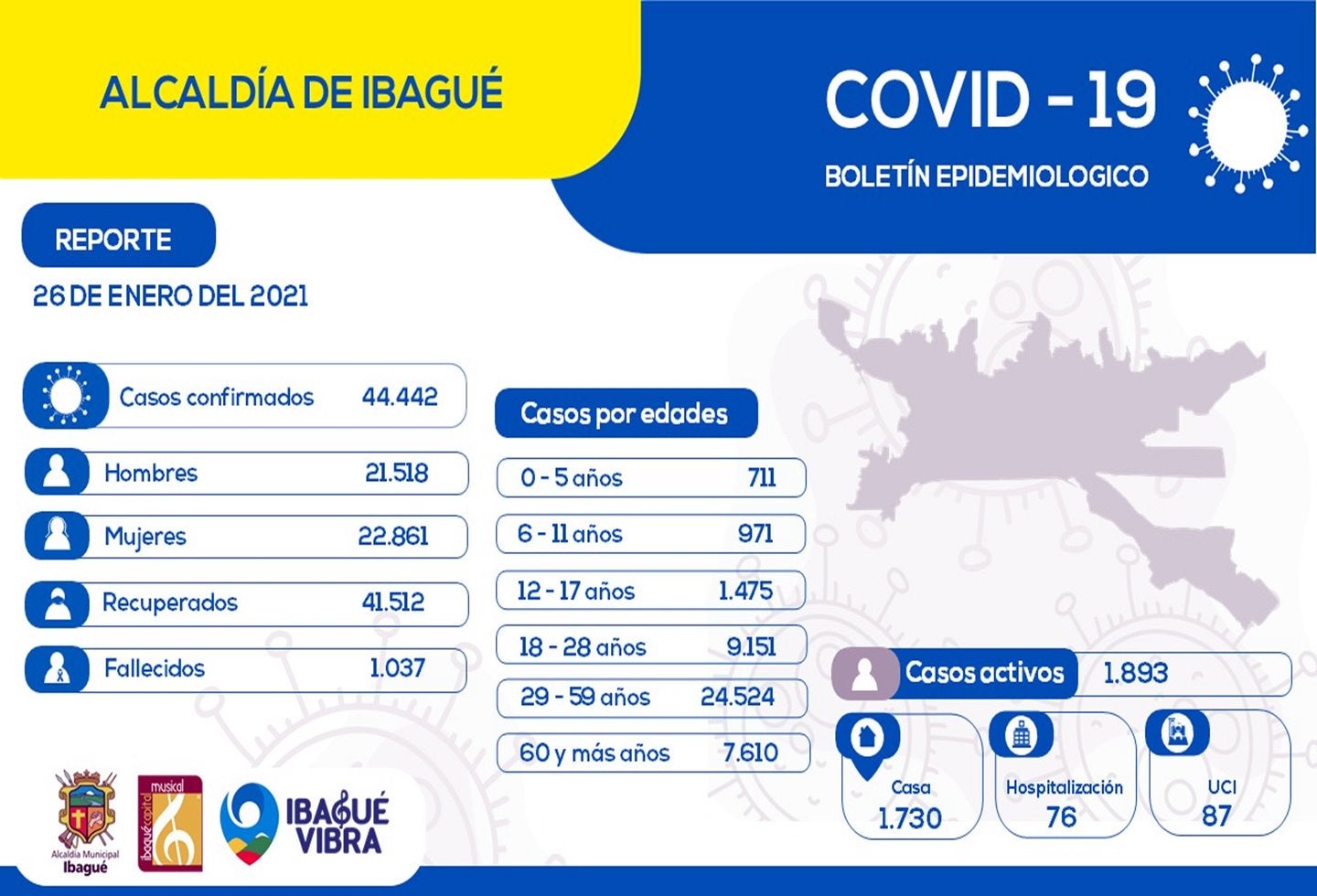 Casos Covid-19 Ibagué 27 de enero