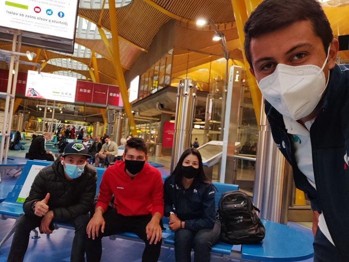 Ciclistas colombianos del Movistar