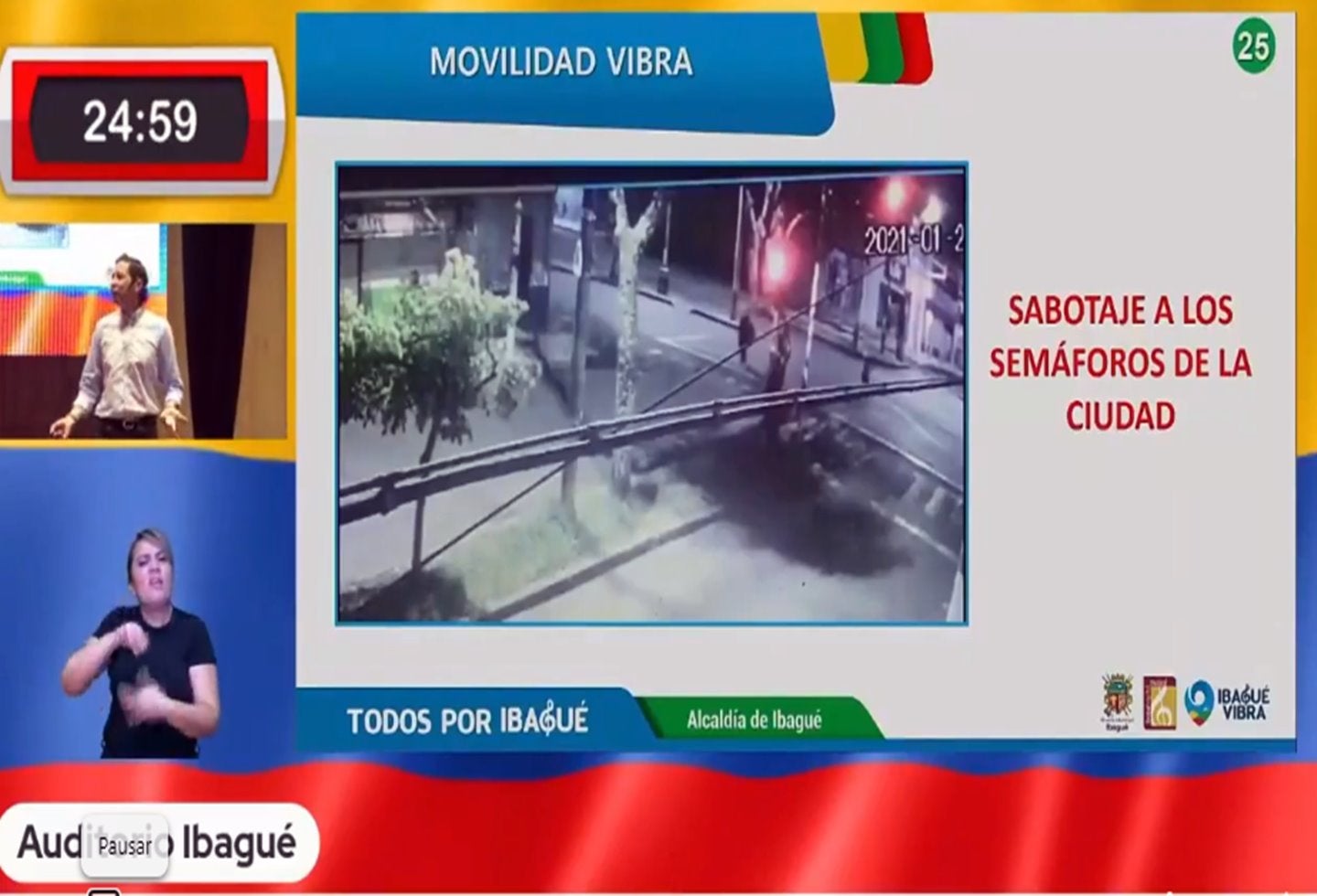 robos de cables de semáforos de Ibagué