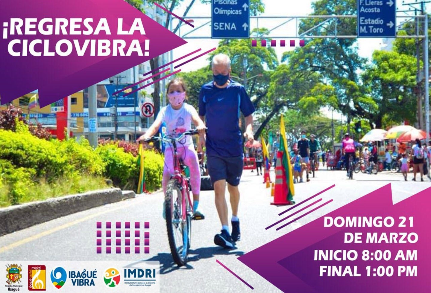 Este domingo regresa la ciclovía a Ibagué