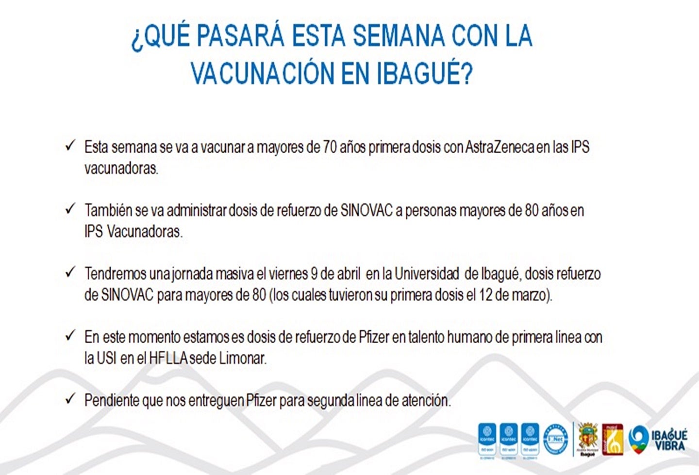 Vacunación en Ibagué 2021 abril 5