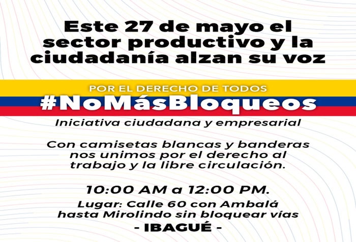 27 de mayo nueva jornada de marcha en Ibagué