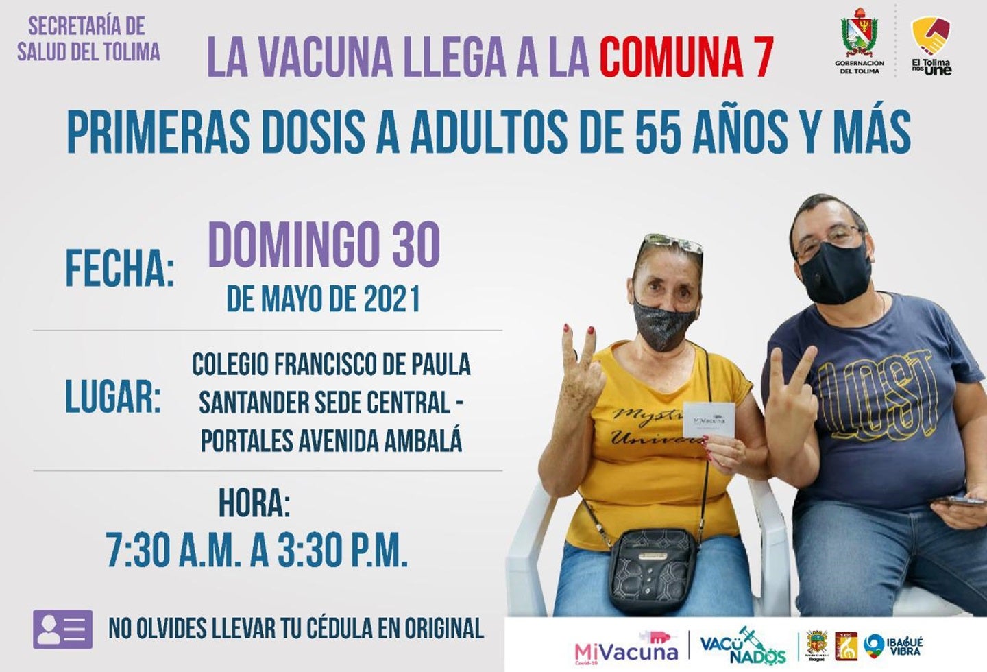 vacunación comuna 7 Ibagué