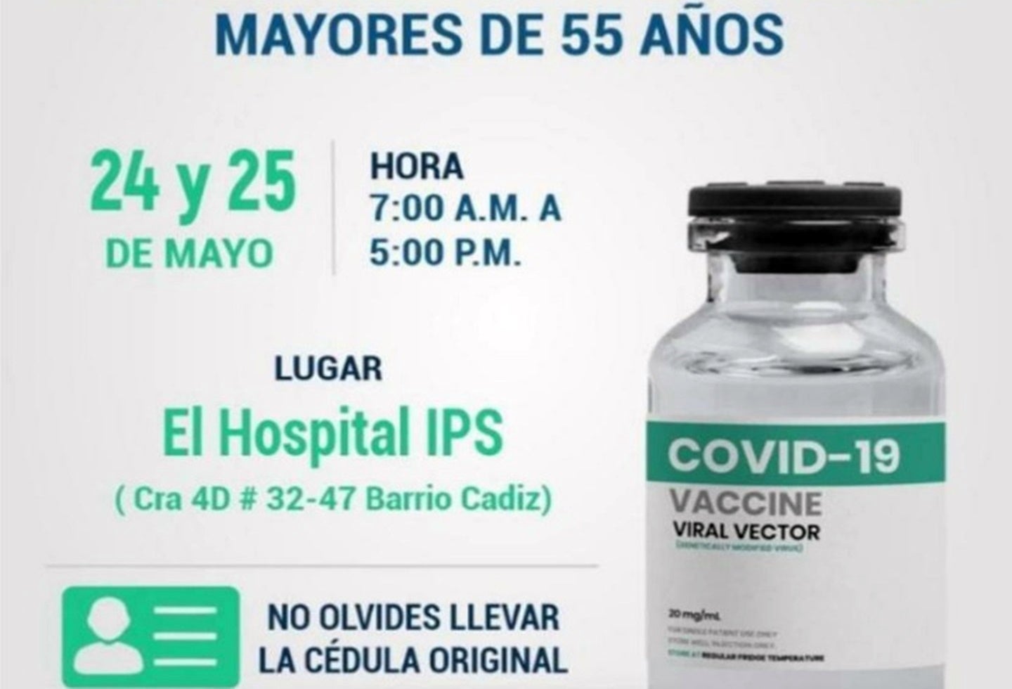 Vacunación 24 y 25 de mayo