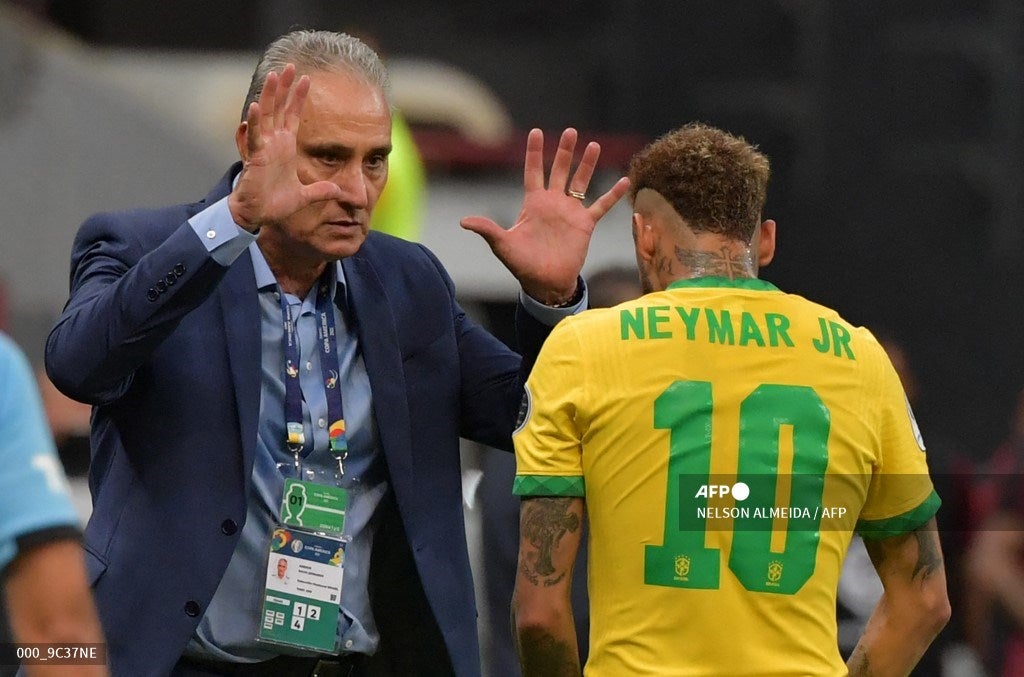 Tite y Neymar - Brasil 2021
