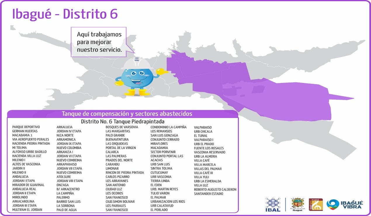 Distrito 6 sin agua en Ibagué