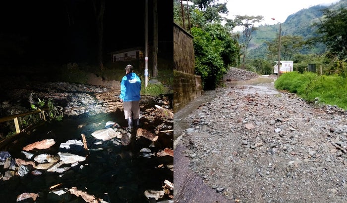 Vía hacia Juntas en el Cañón del Combeima