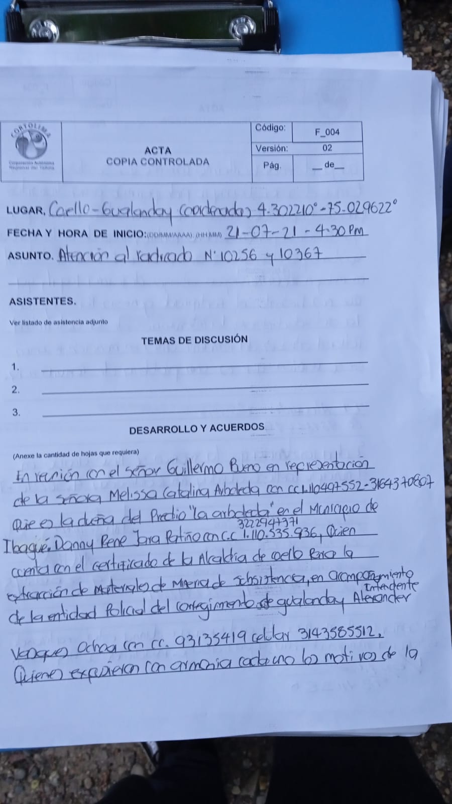 Certificado Cortolima