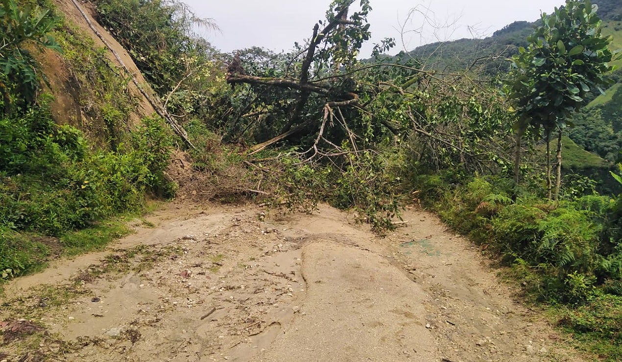 Mal estado vía a China Alta