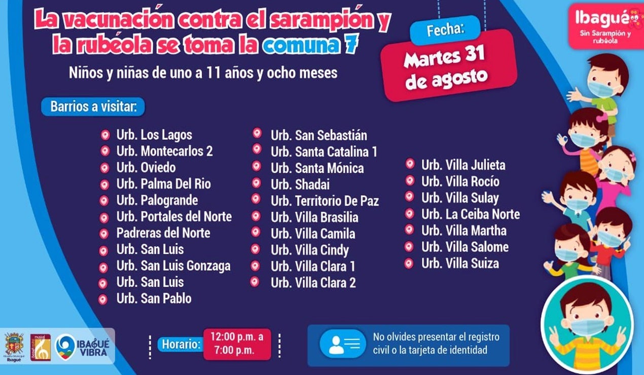 vacunación menores de edad en Ibagué