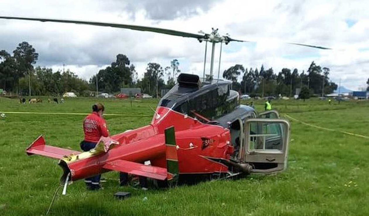 Se accidentó helicóptero ibaguereño en Chía. No hubo pérdidas humanas