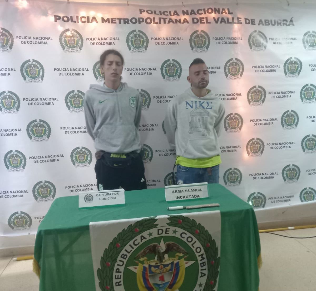 Hinchas de Nacional capturados, al parecer por asesinara un mesero venezolano.