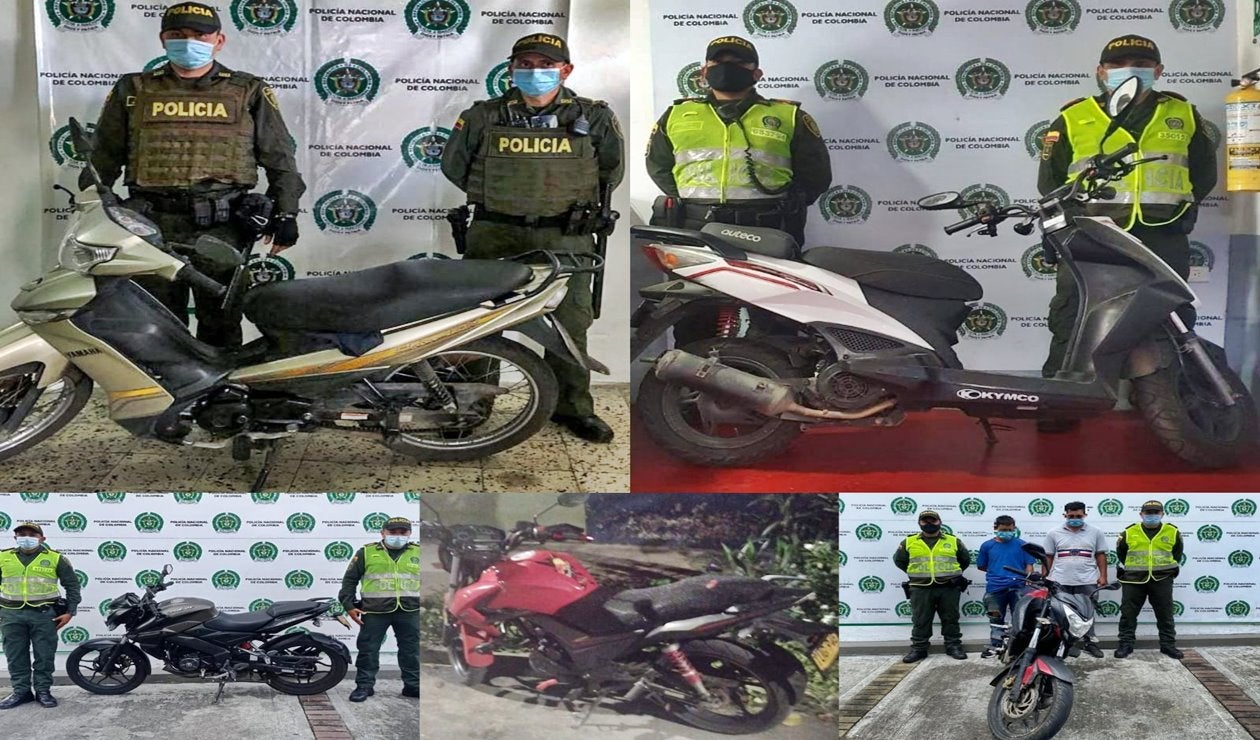 Recuperaron cinco motocicletas que habían sido robadas en Ibagué