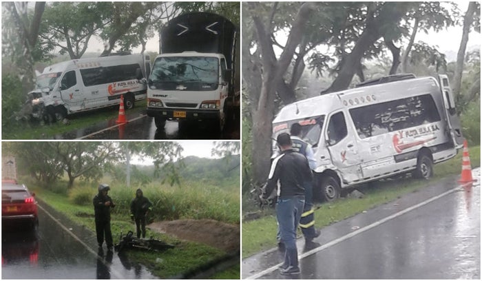 Accidente vía a Alvarado sector de Chucuní en Ibagué